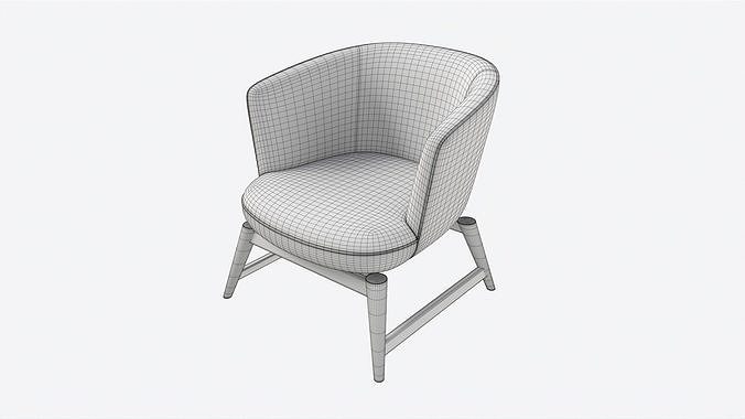 Lounge Chair Baker Coupe 3D model 7