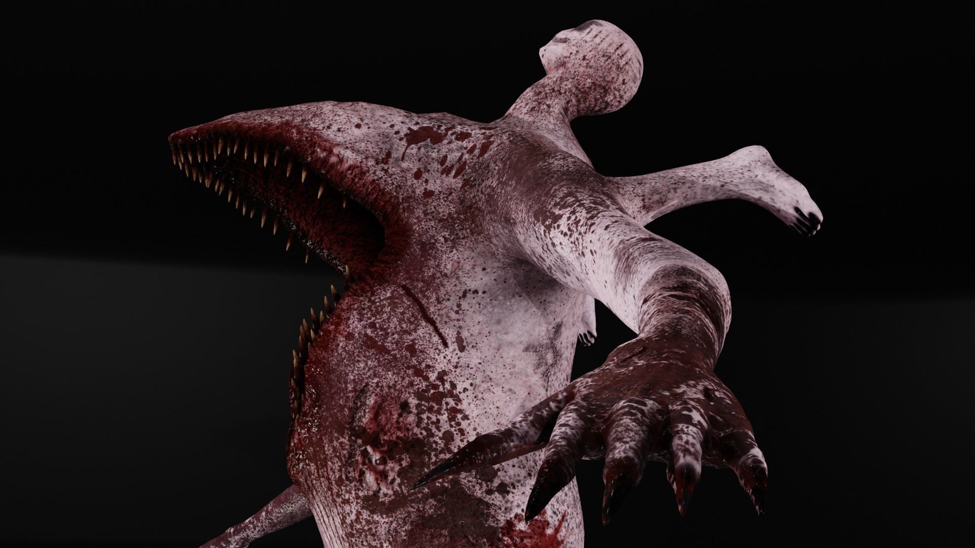 Horror Grotesque Monster - Dread-Mouth Low-poly 3D model_5