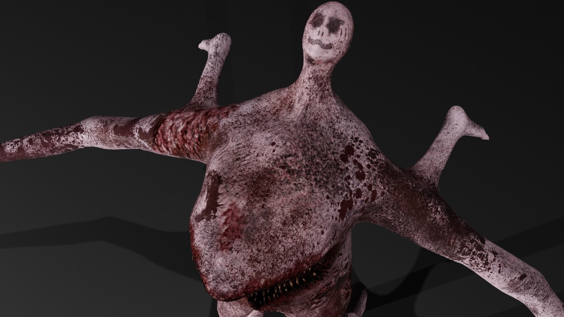 Horror Grotesque Monster - Dread-Mouth Low-poly 3D model_4