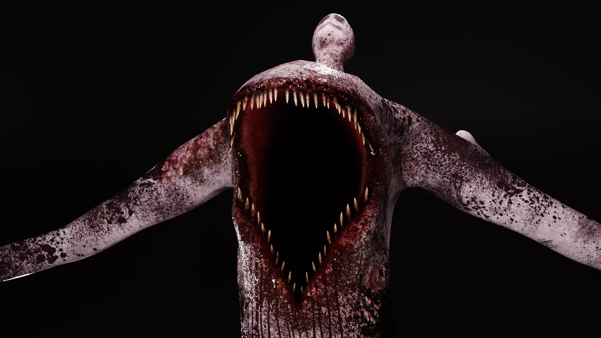 Horror Grotesque Monster - Dread-Mouth Low-poly 3D model_0