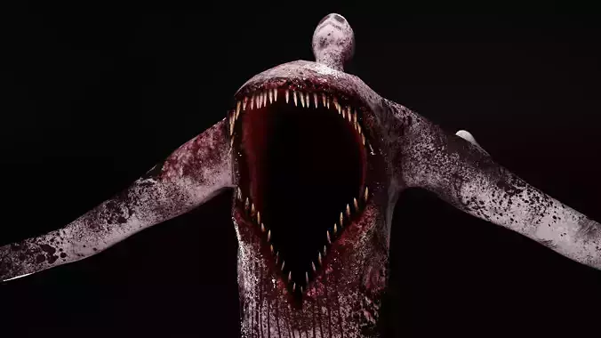 Horror Grotesque Monster - Dread-Mouth Low-poly 3D model
