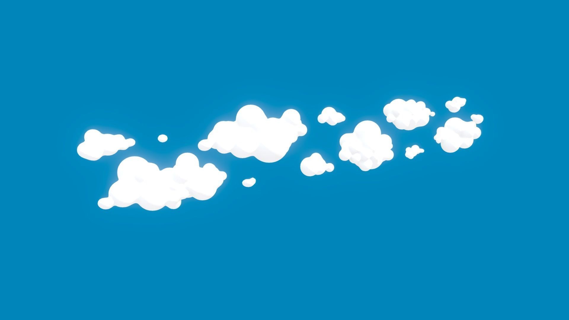 Clouds cartoon 3D model_4