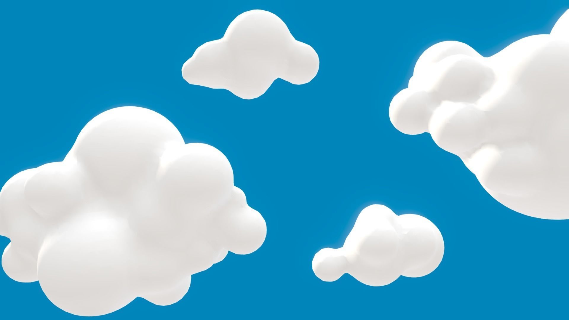 Clouds cartoon 3D model_2