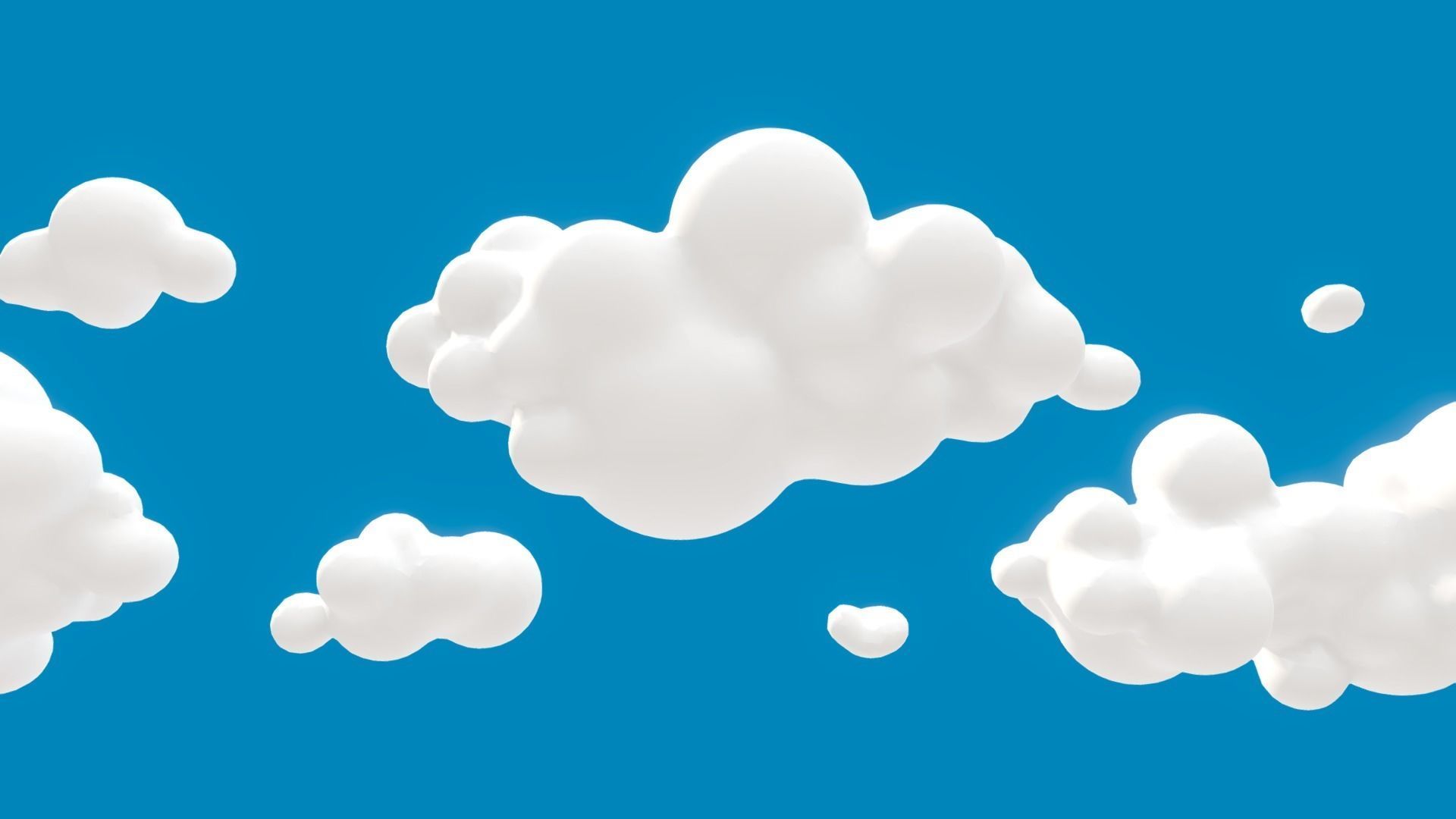 Clouds cartoon 3D model_3