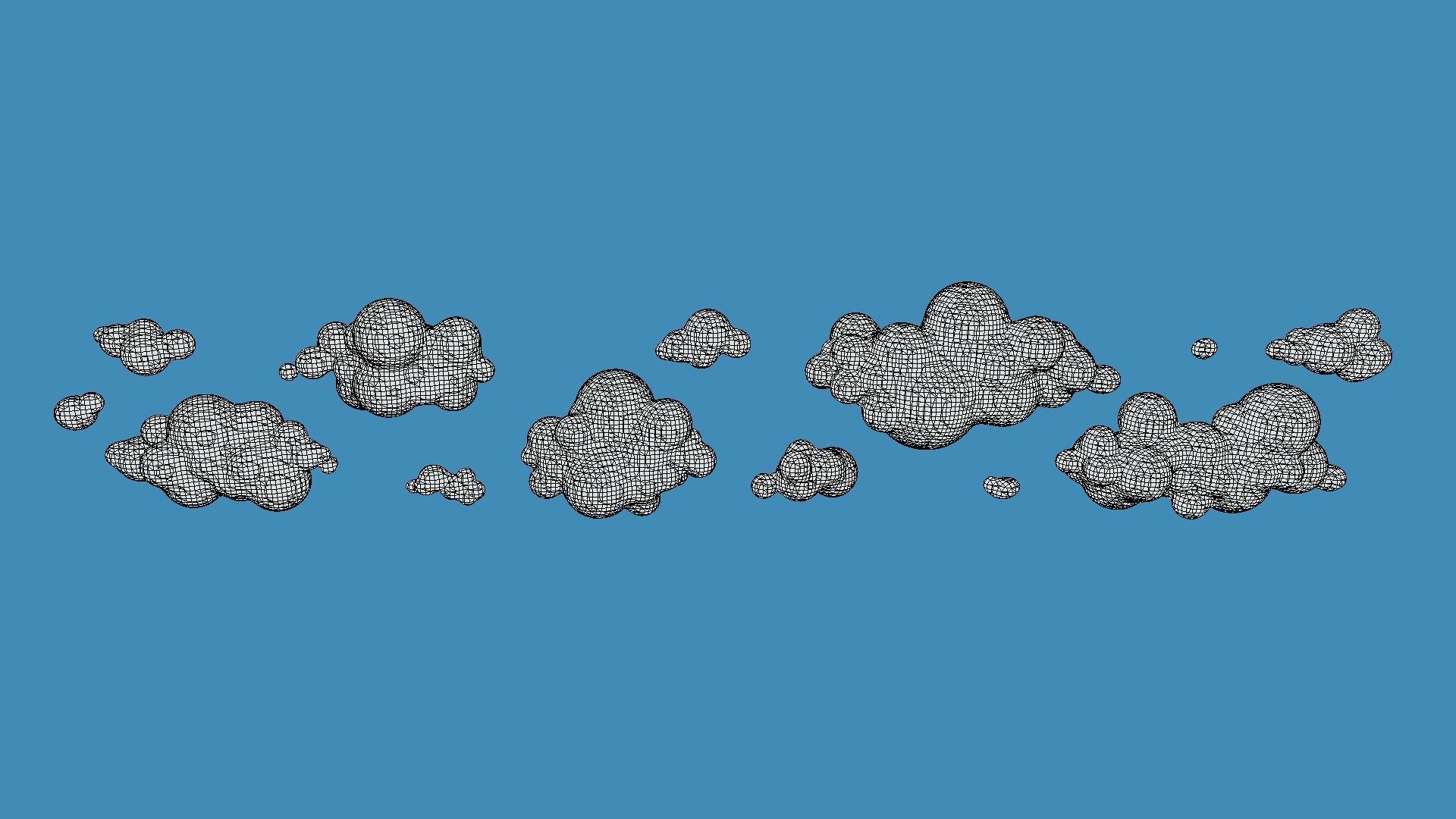 Clouds cartoon 3D model_1