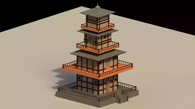 Low Poly Japanese Pagoda