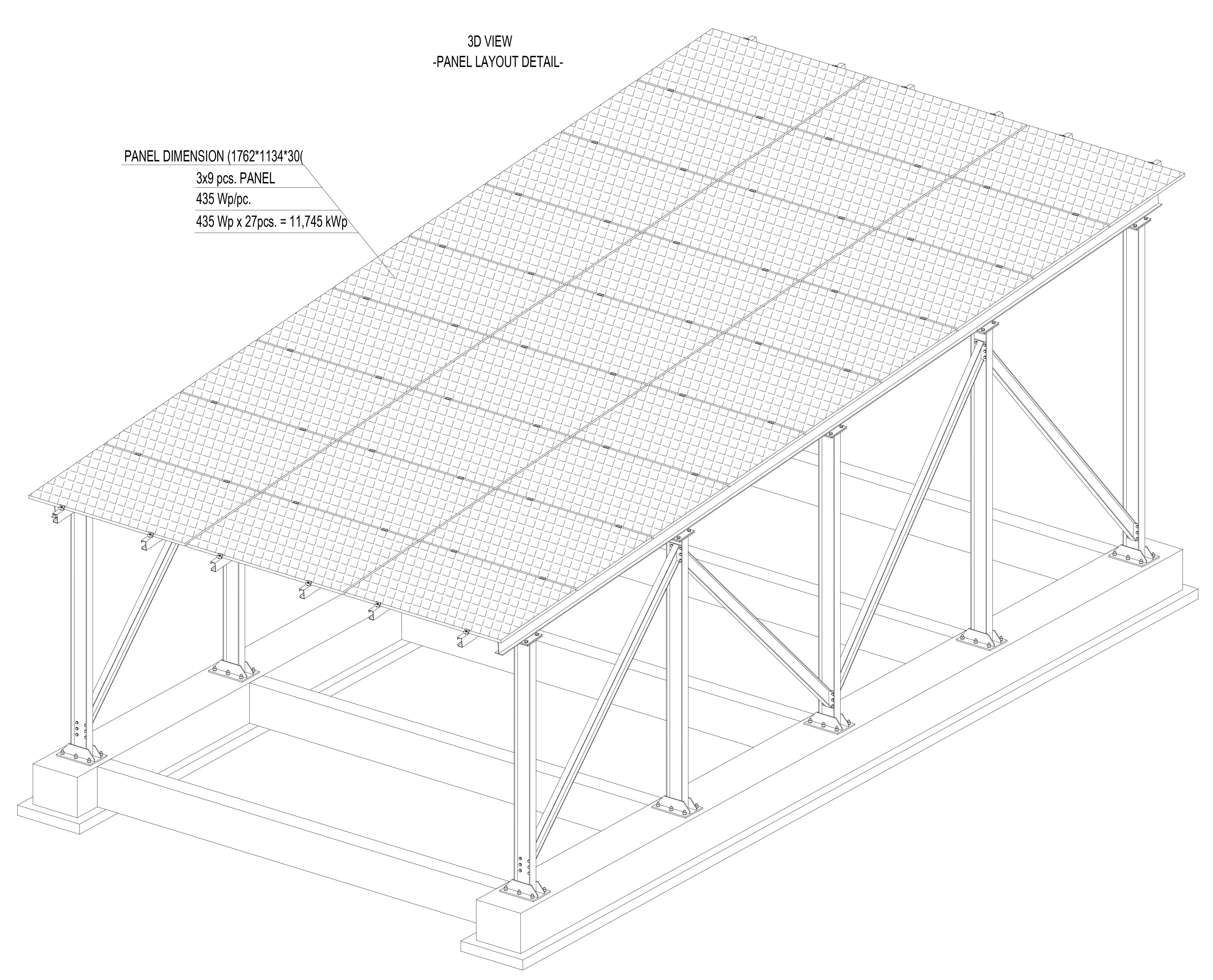12 kWp Solar Carport Project Type 1 3D model_0