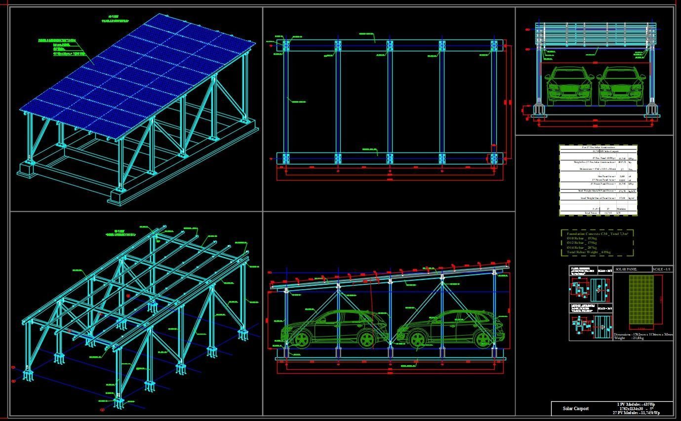 12 kWp Solar Carport Project Type 1 3D model_6