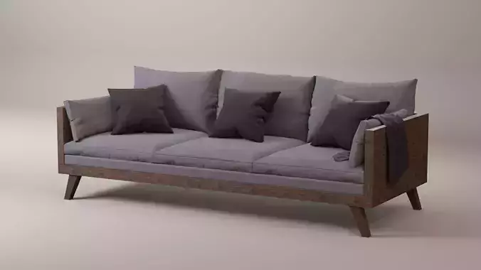 High Poly Couch Archviz Model