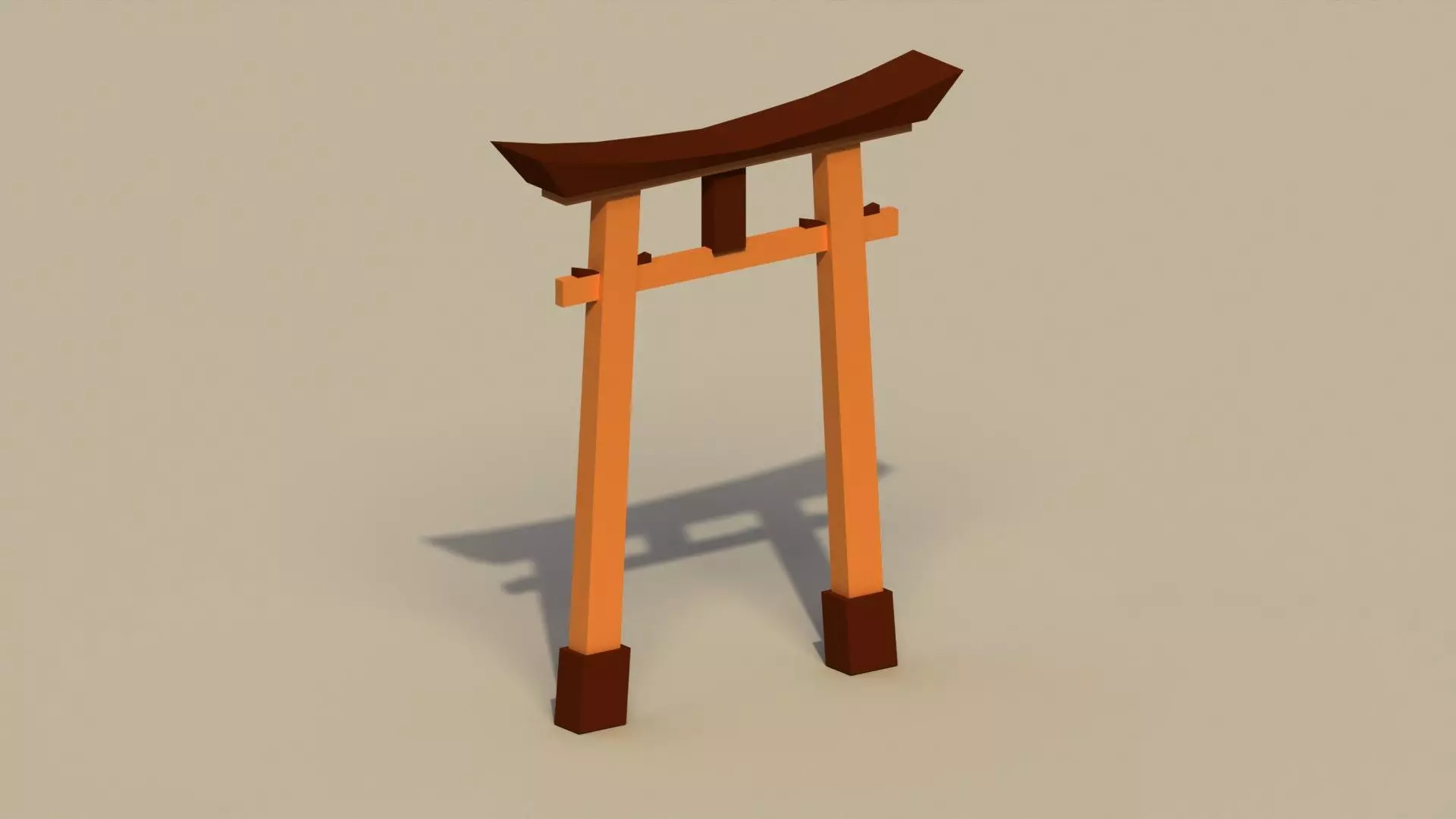Low Poly Japanese Torii Low-poly 3D model