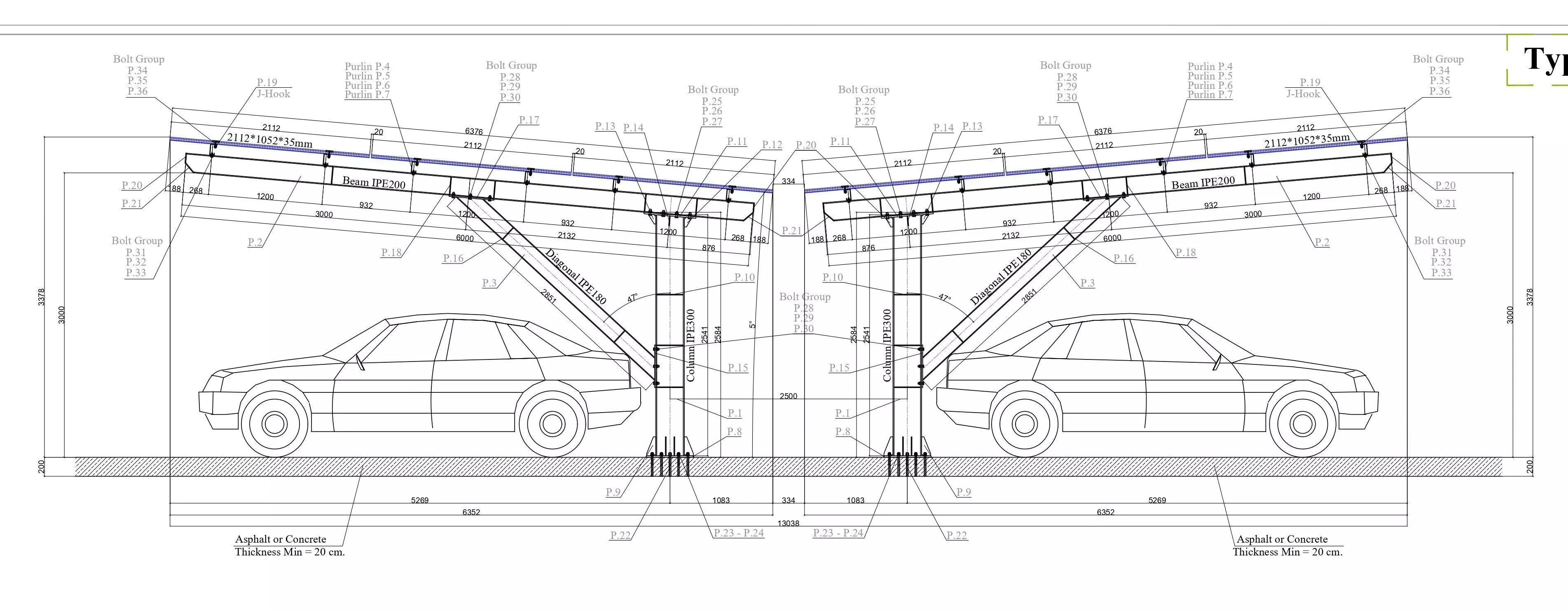68 kWp Solar Carport Project Type 3 3D model_0