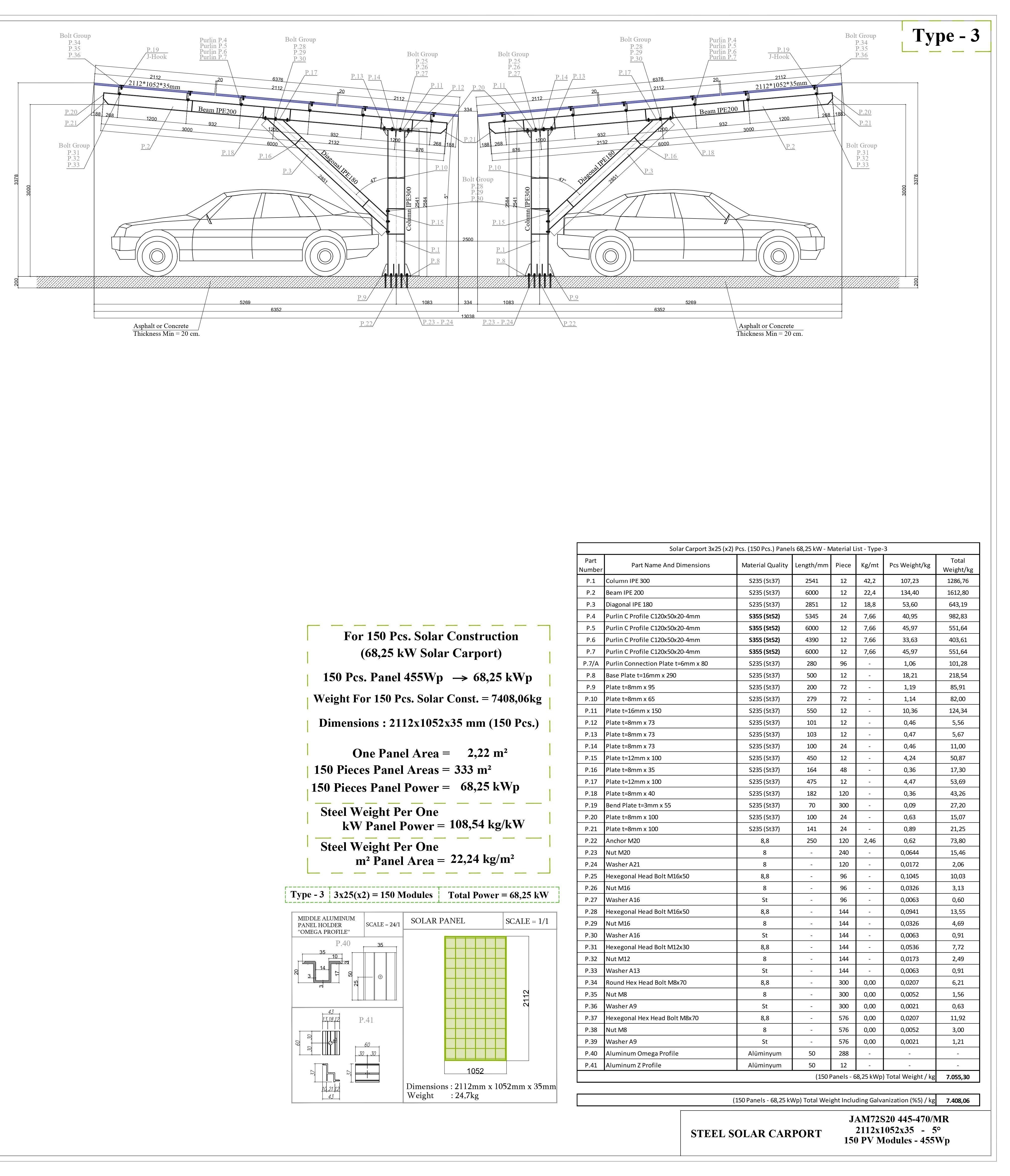 68 kWp Solar Carport Project Type 3 3D model_2