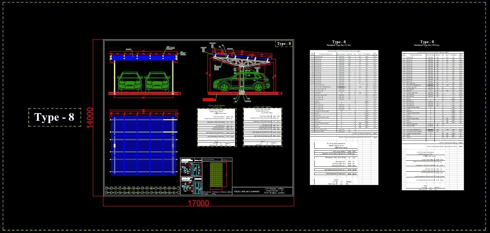 6 kWp Solar Carport Project Type 8 3D model_4