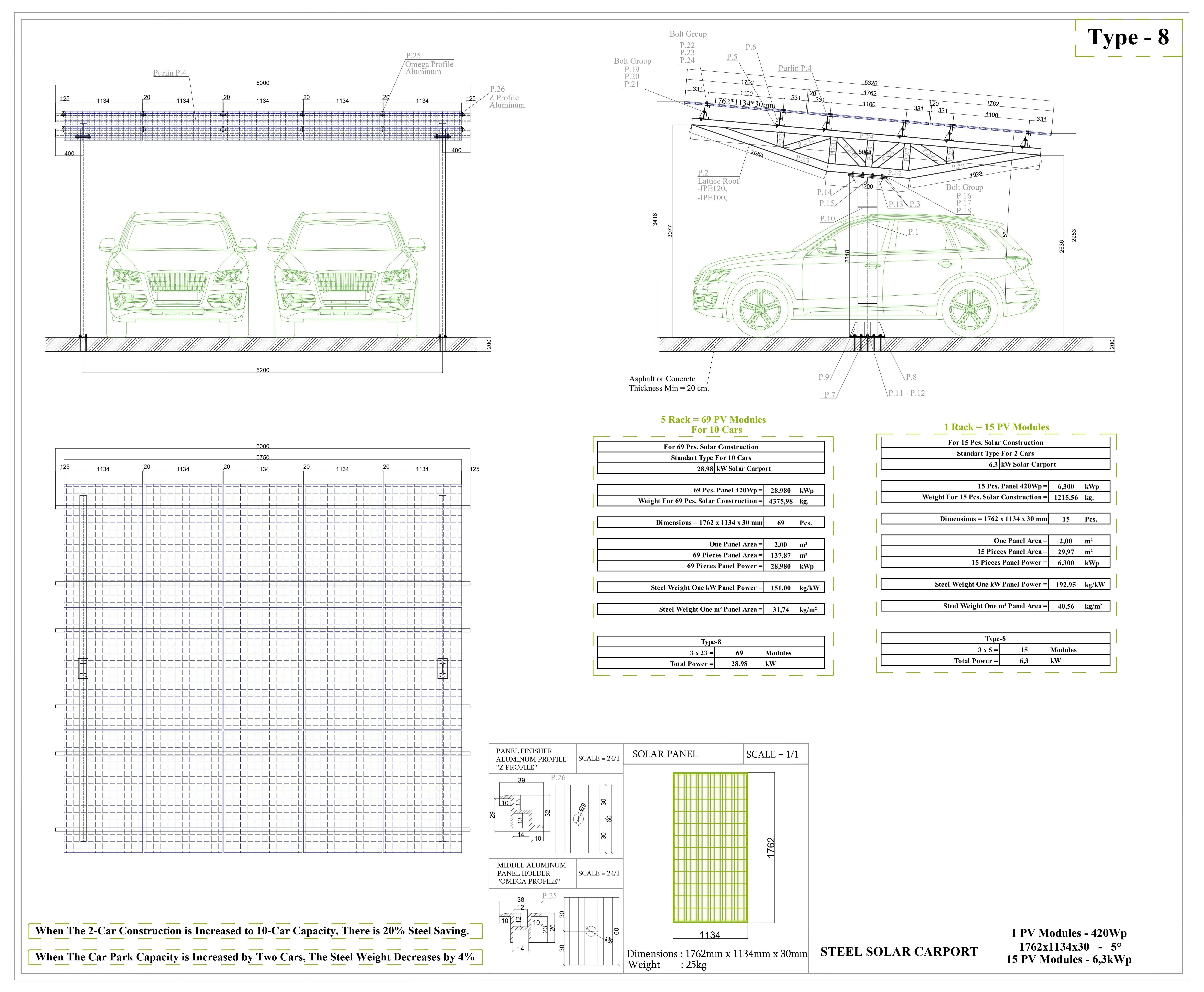 6 kWp Solar Carport Project Type 8 3D model_3