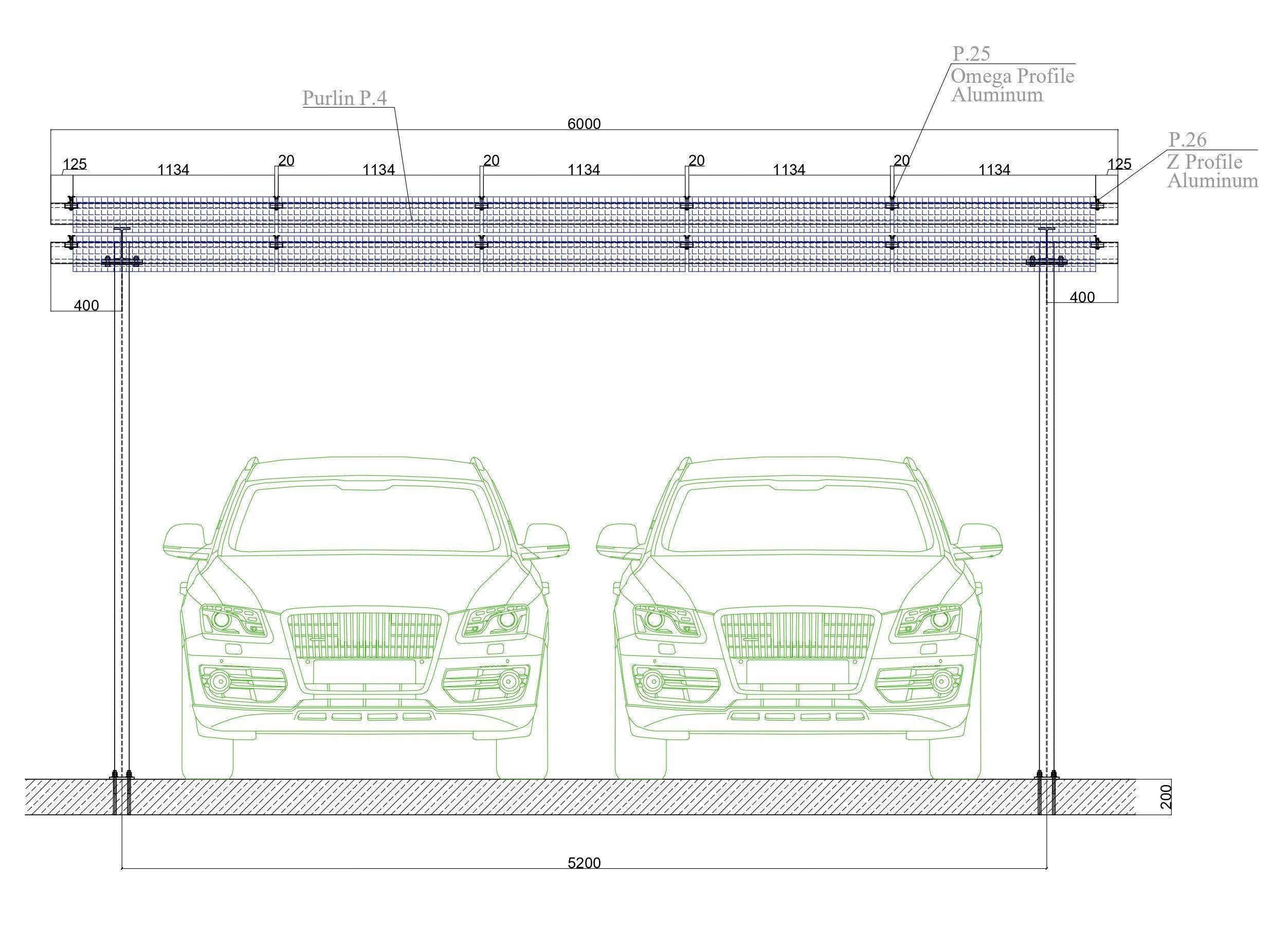 6 kWp Solar Carport Project Type 8 3D model_1