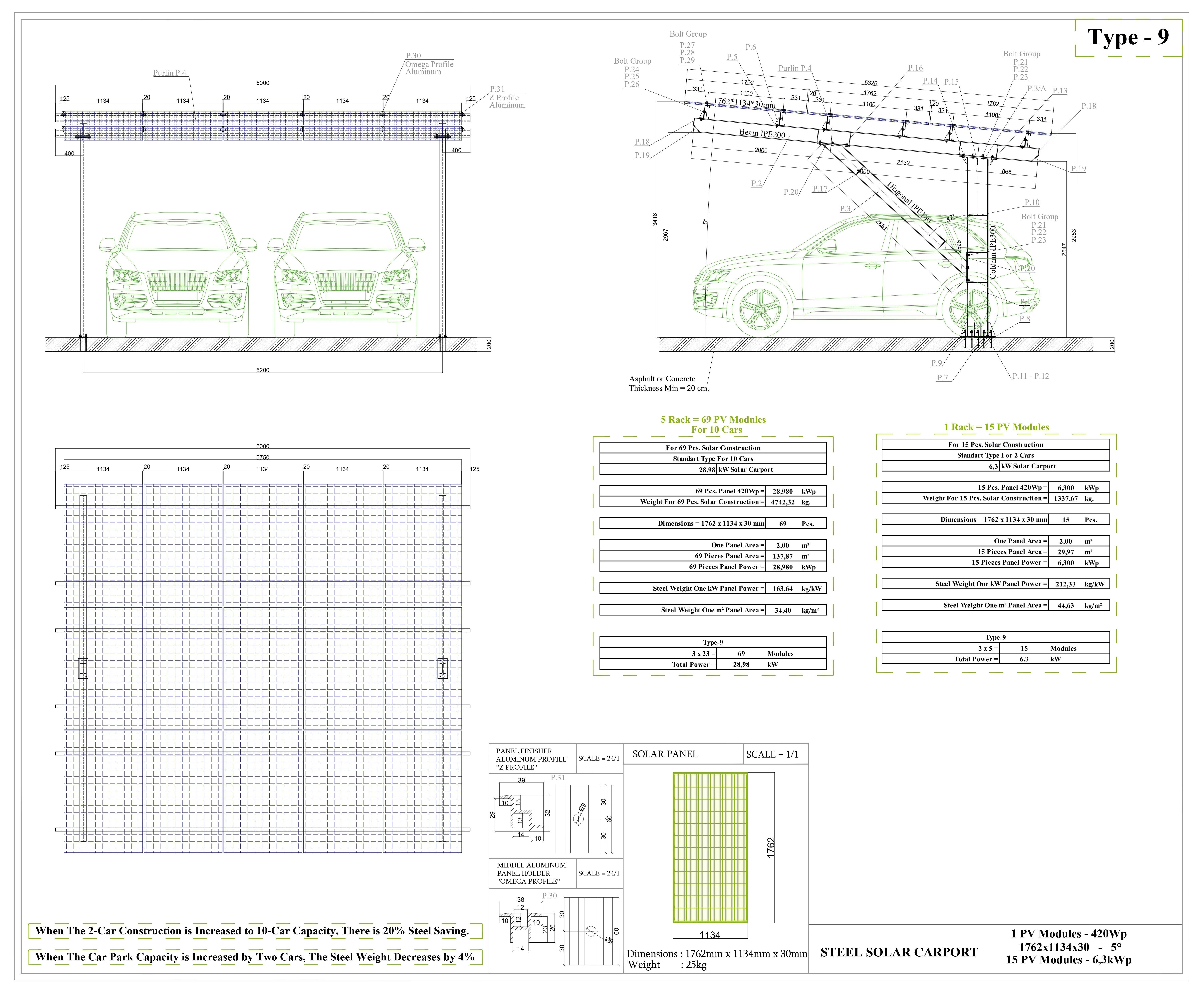 6 kWp Solar Carport Project Type 9 3D model_3