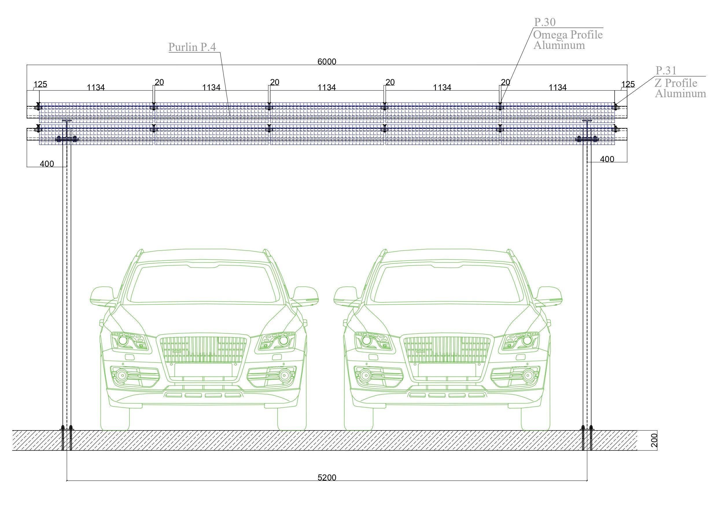 6 kWp Solar Carport Project Type 9 3D model_1