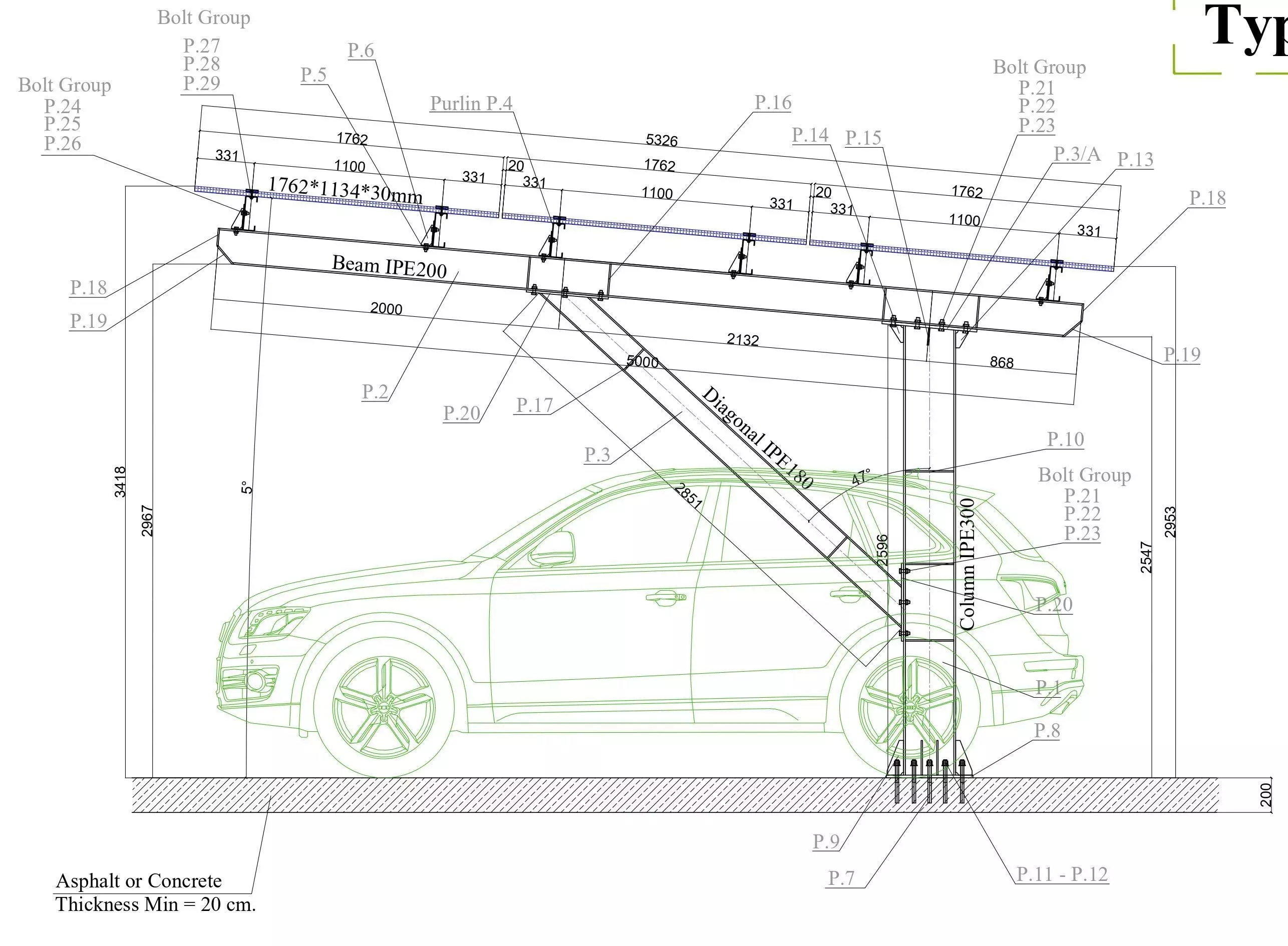 6 kWp Solar Carport Project Type 9 3D model_0