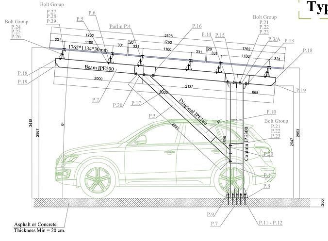 6 kWp Solar Carport Project Type 9 3D model