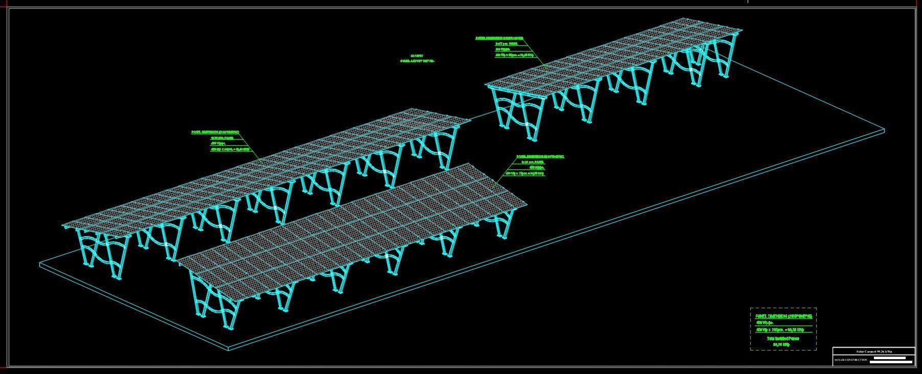 100 kWp Solar Carport Project Type 11 3D model_8