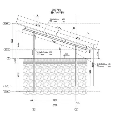 1 MW Solar Project Type 7 3D model