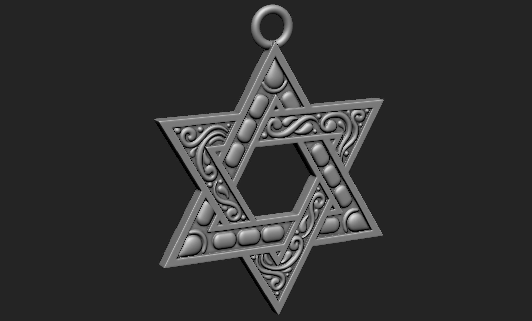 Pendant 01 Star 3D print model_3