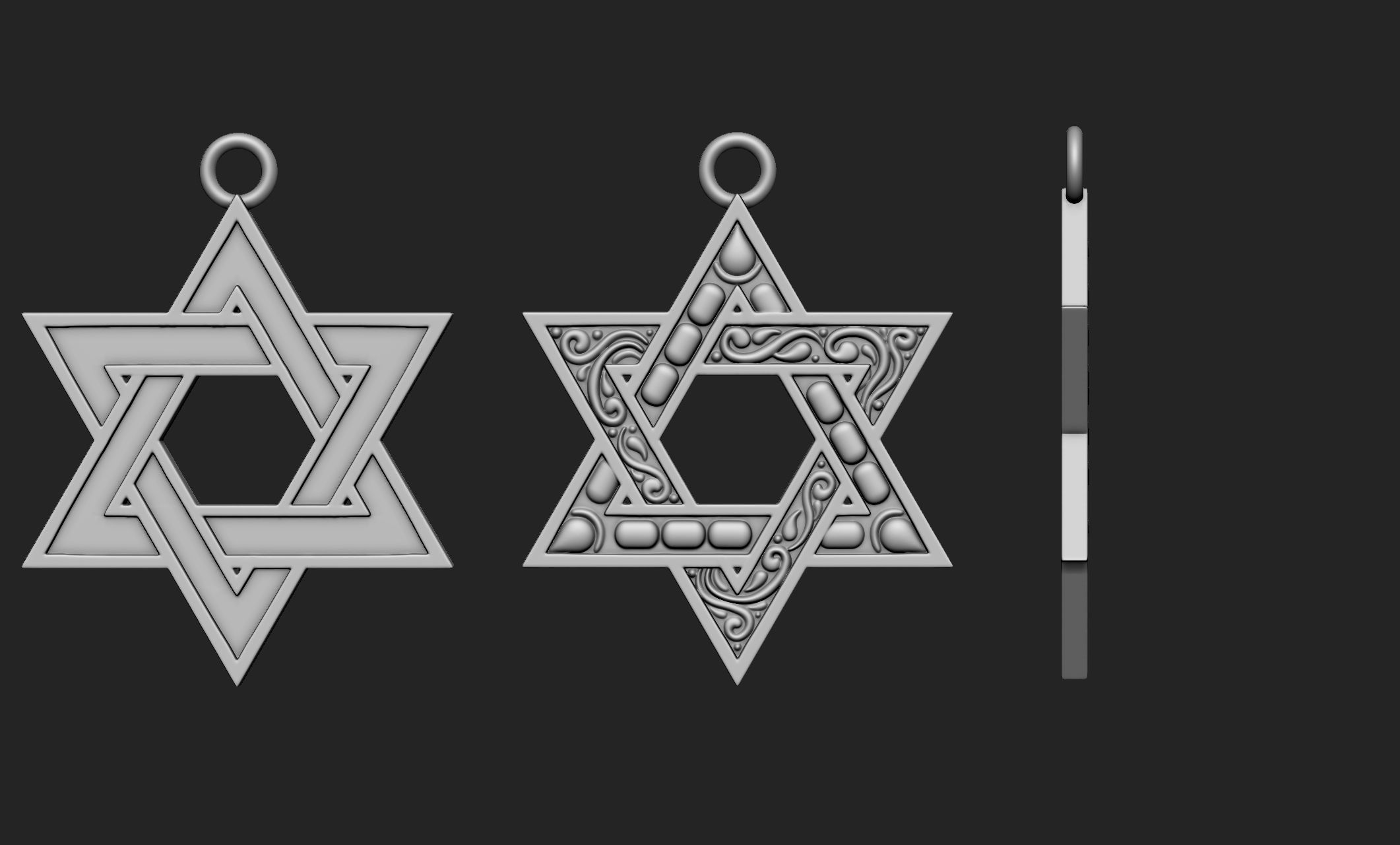 Pendant 01 Star 3D print model_5