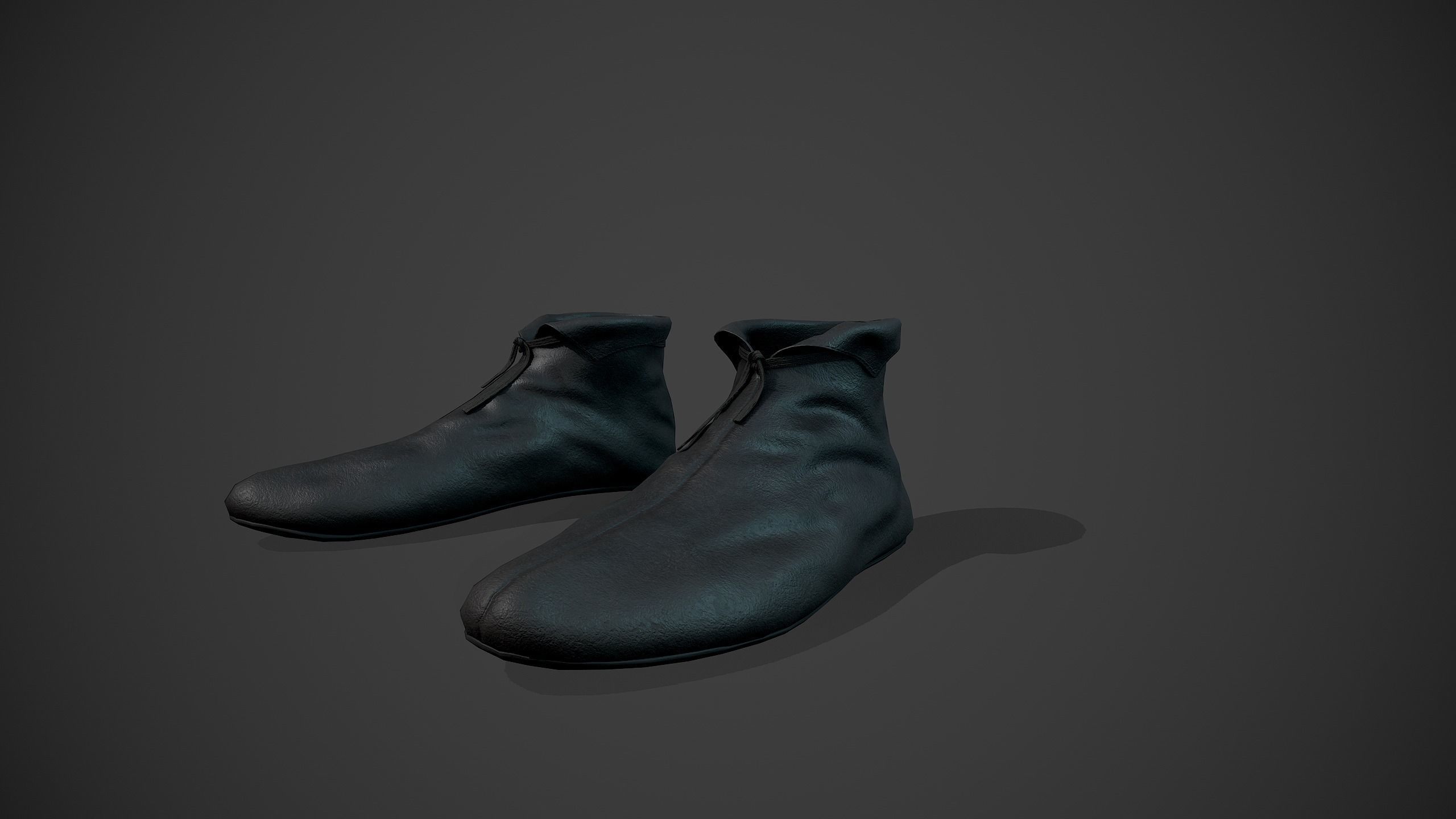 All Black Medieval Outfit Low-poly 3D model_18