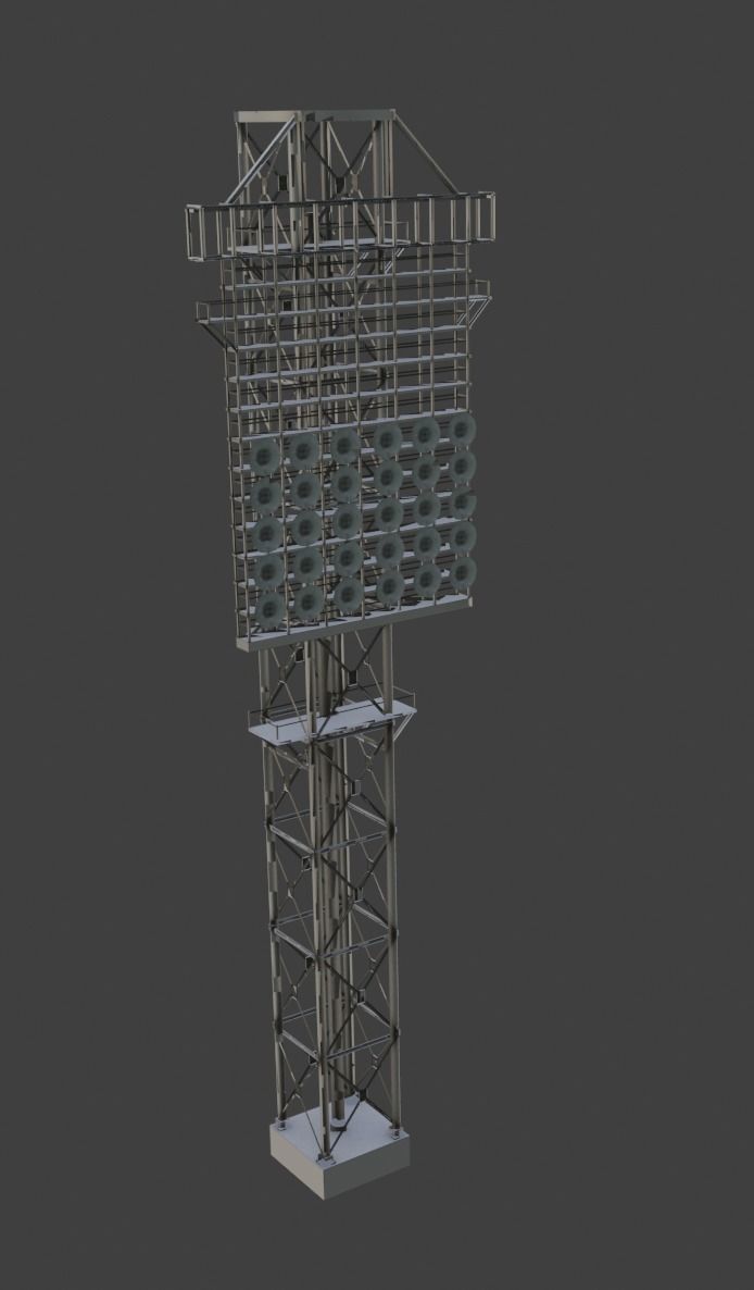 light tower Low-poly 3D model_1
