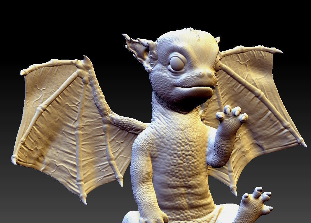 flying baby dragon 3D print model_4
