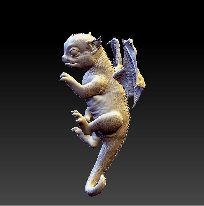 flying baby dragon 3D print model_2