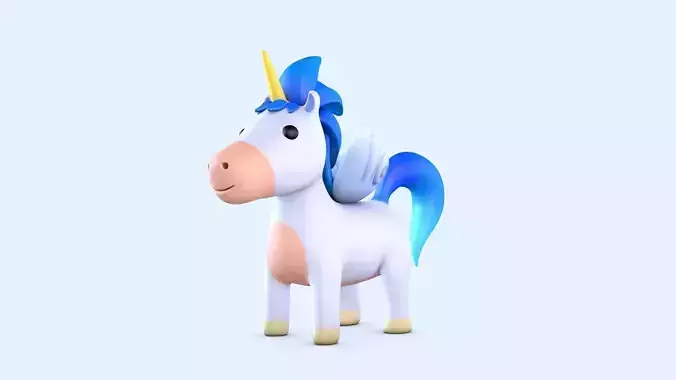 Cartoon Pegasus Low-poly 3D model