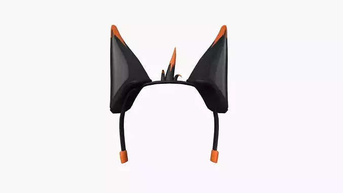 Furry Ears Tiara D12 Black Orange - Headband Character Design
