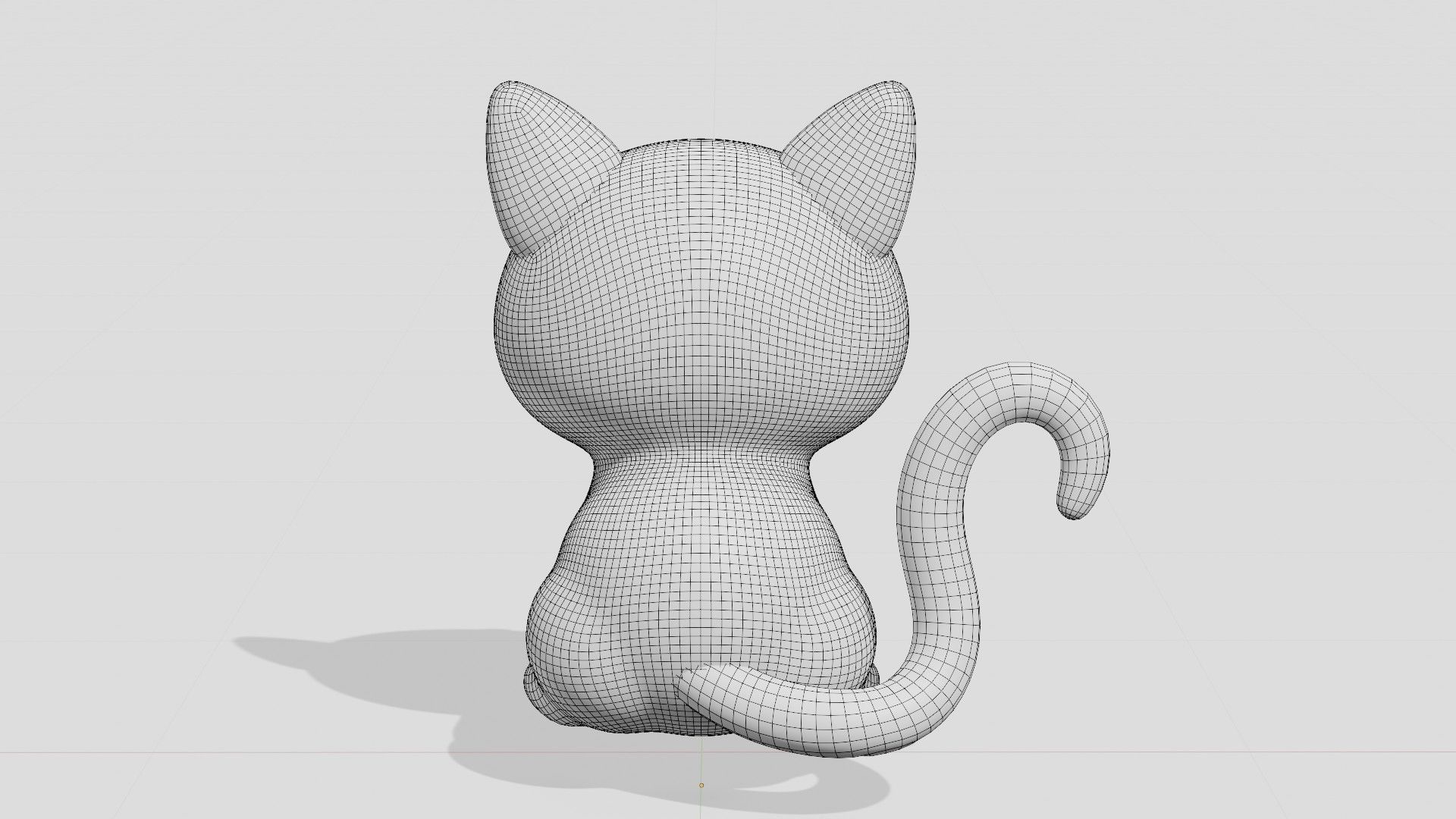 Cute Siamese cat sitting  3D model_6