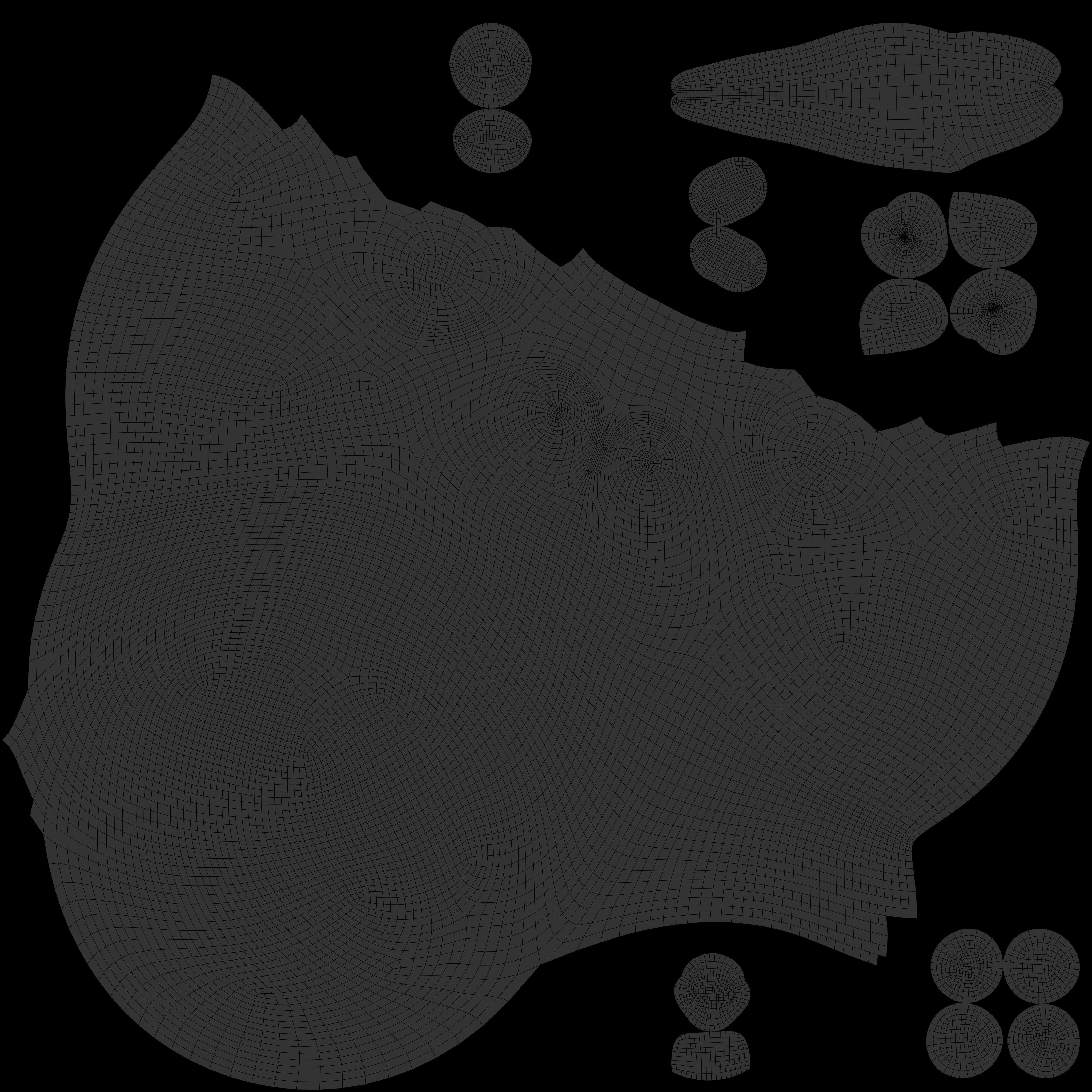 Cute Siamese cat sitting  3D model_8