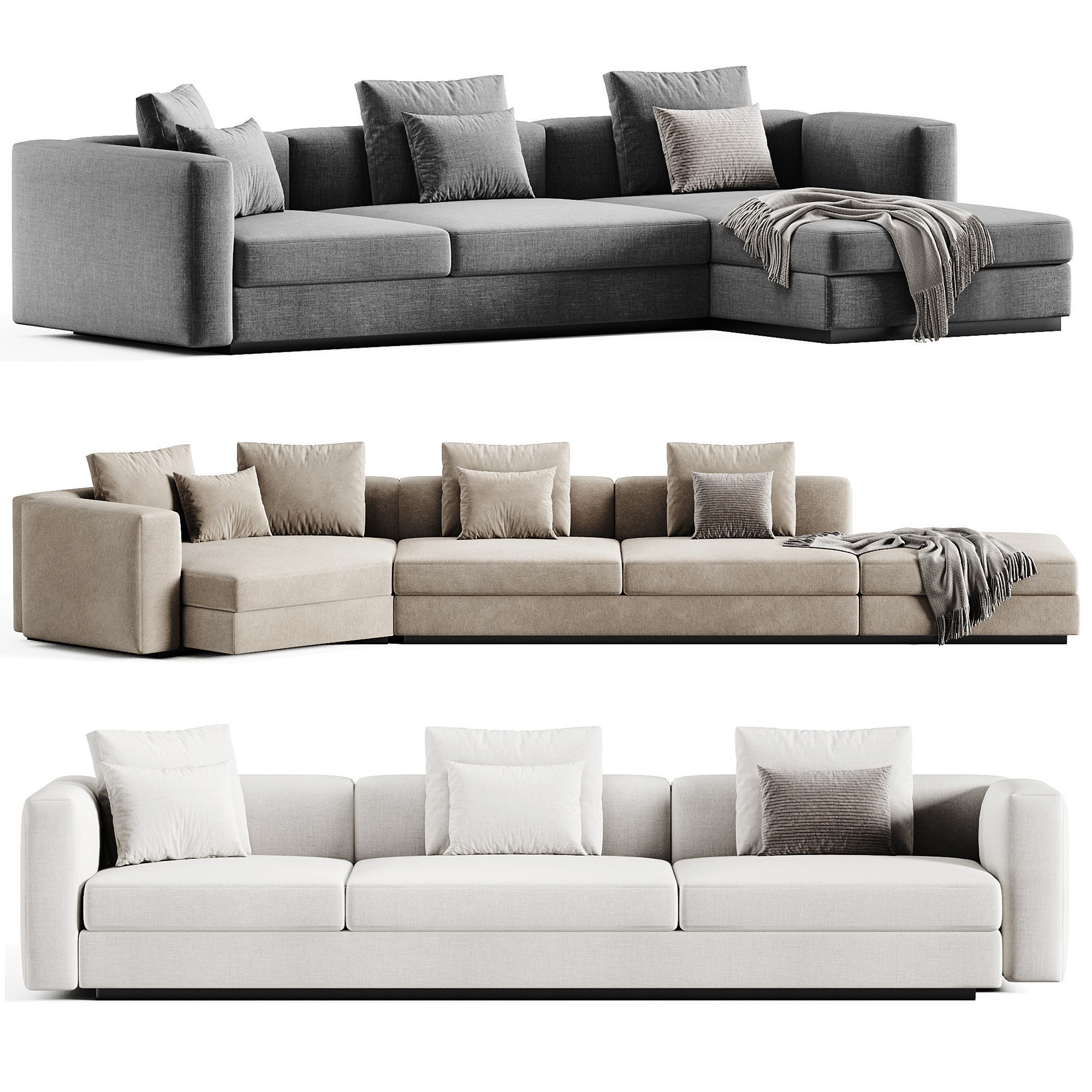 VENISE Floor standing modular sofa Set By Lema 3D model_3