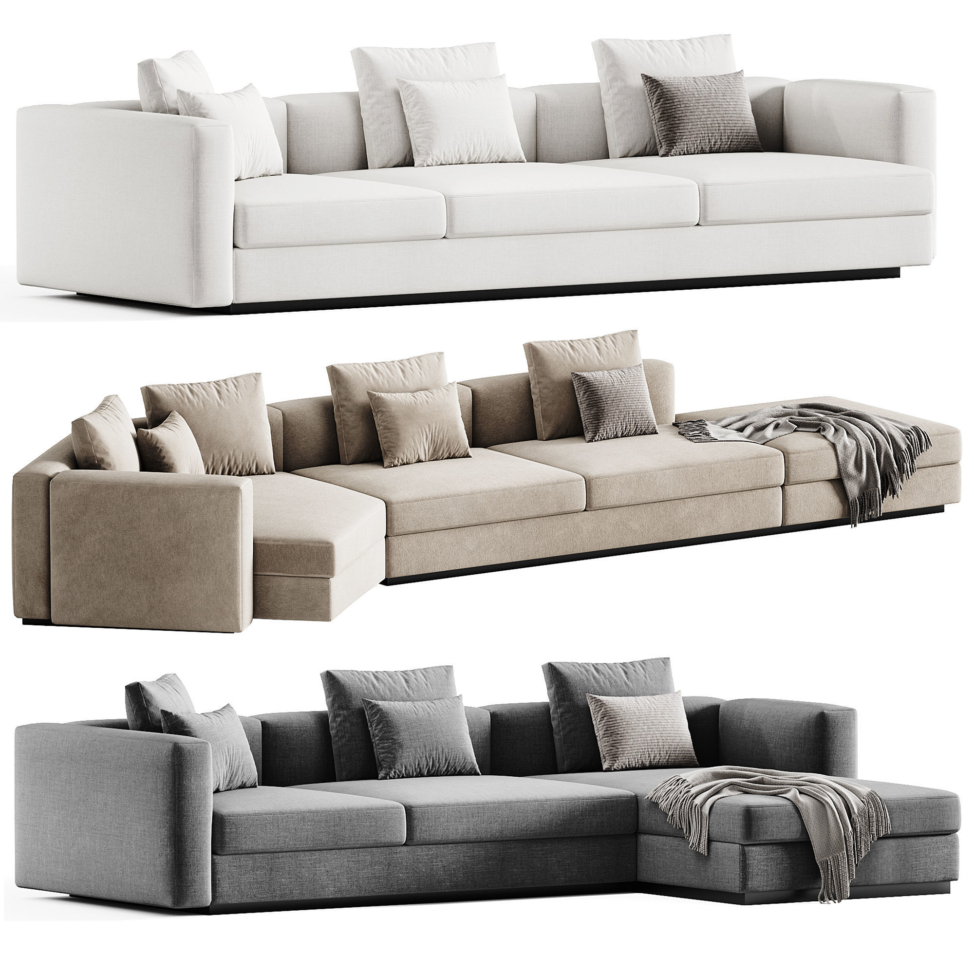 VENISE Floor standing modular sofa Set By Lema 3D model_2