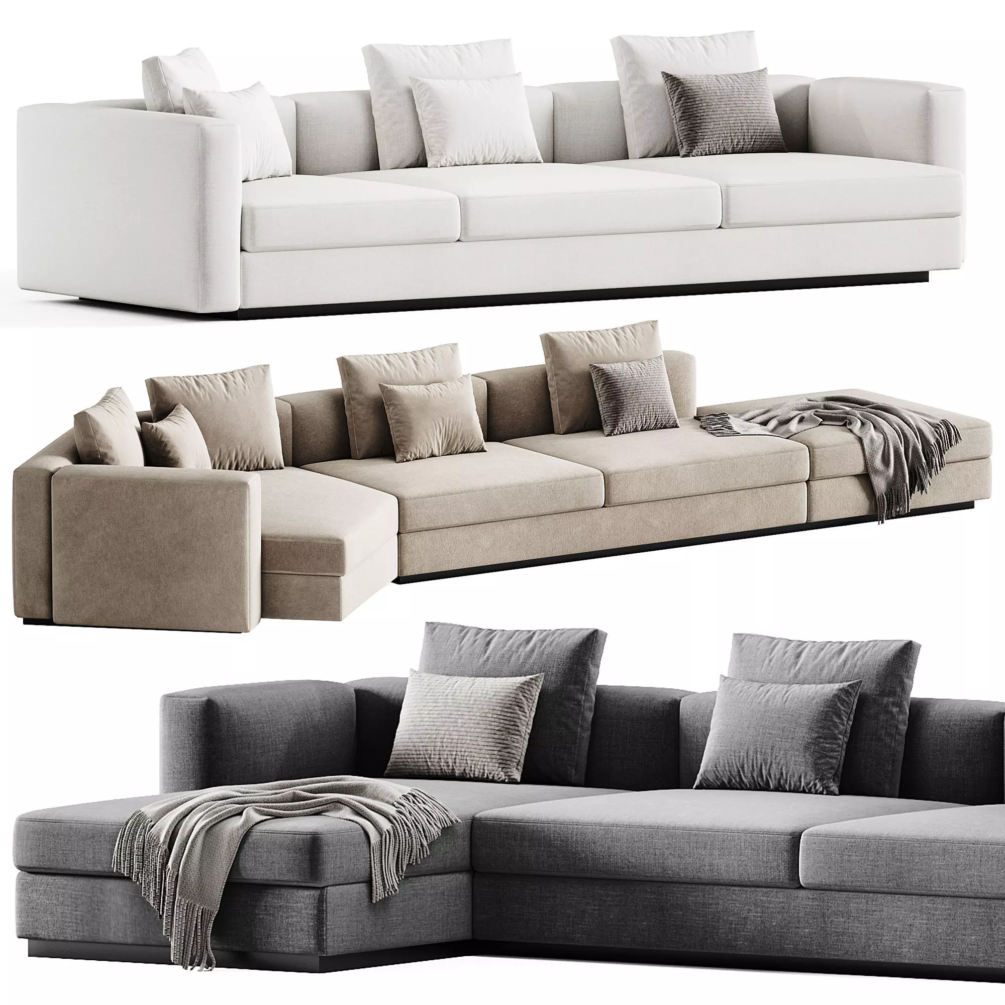 VENISE Floor standing modular sofa Set By Lema 3D model_0