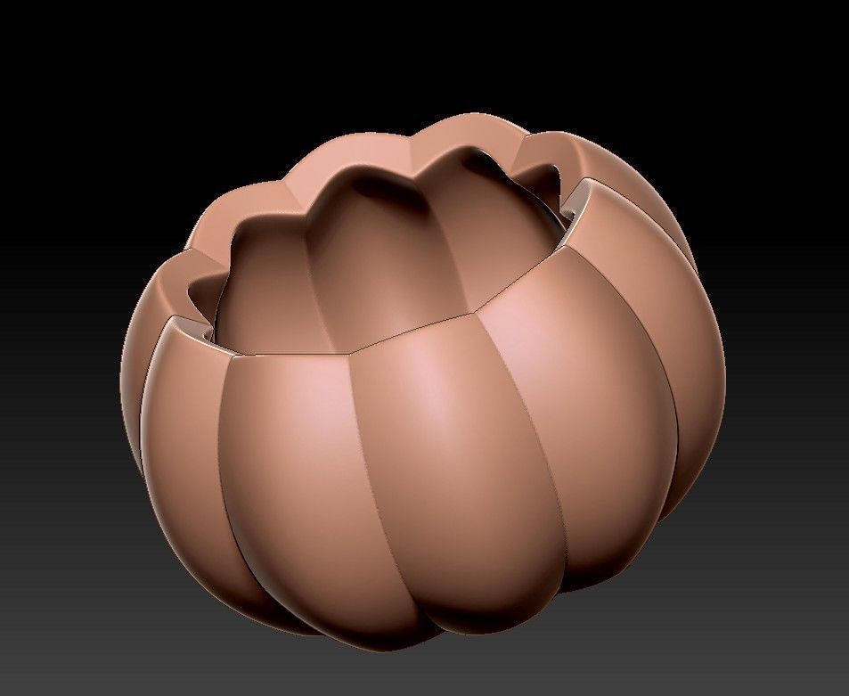Flower Pot minimal modern decor 3D print model_8