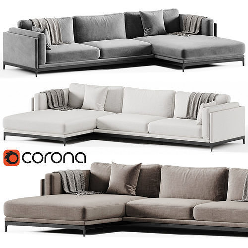 TIME Corner Sofa By Cts Salotti 3D model