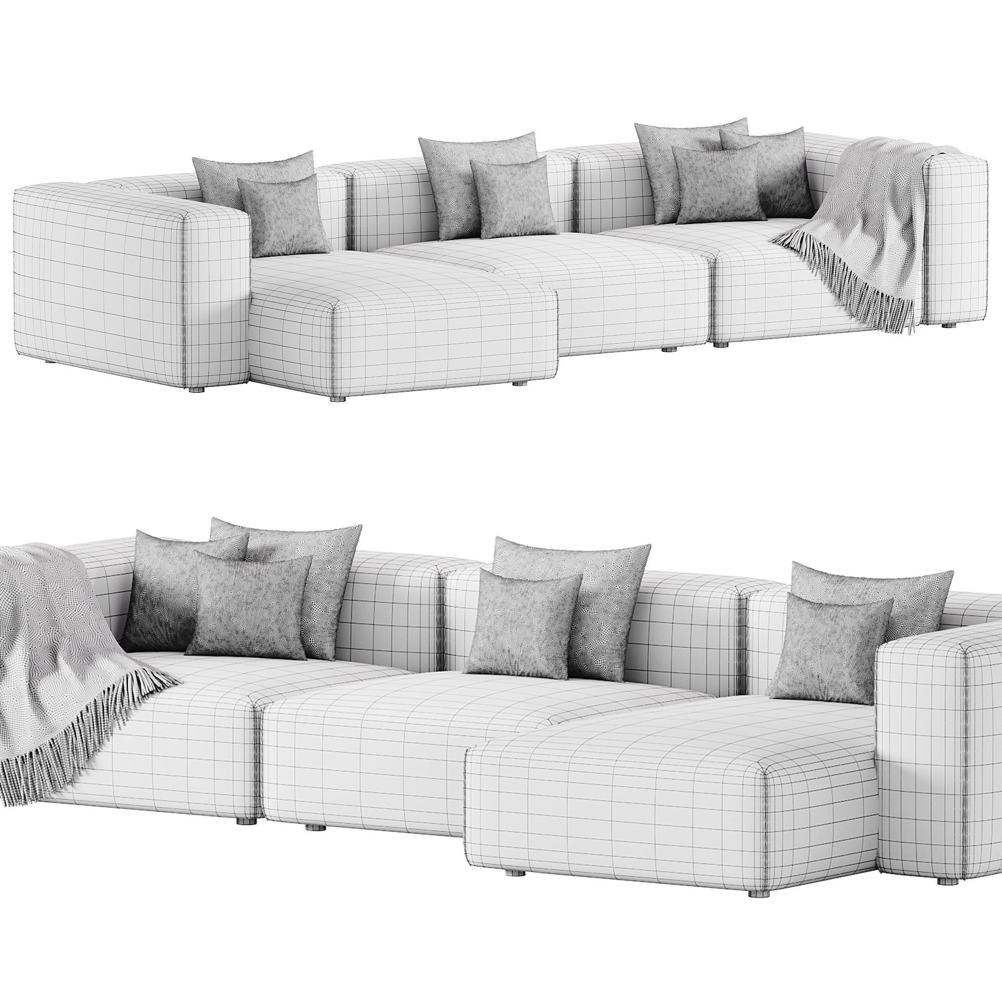 Spring Corner Sofa By Moroso 3D model_3