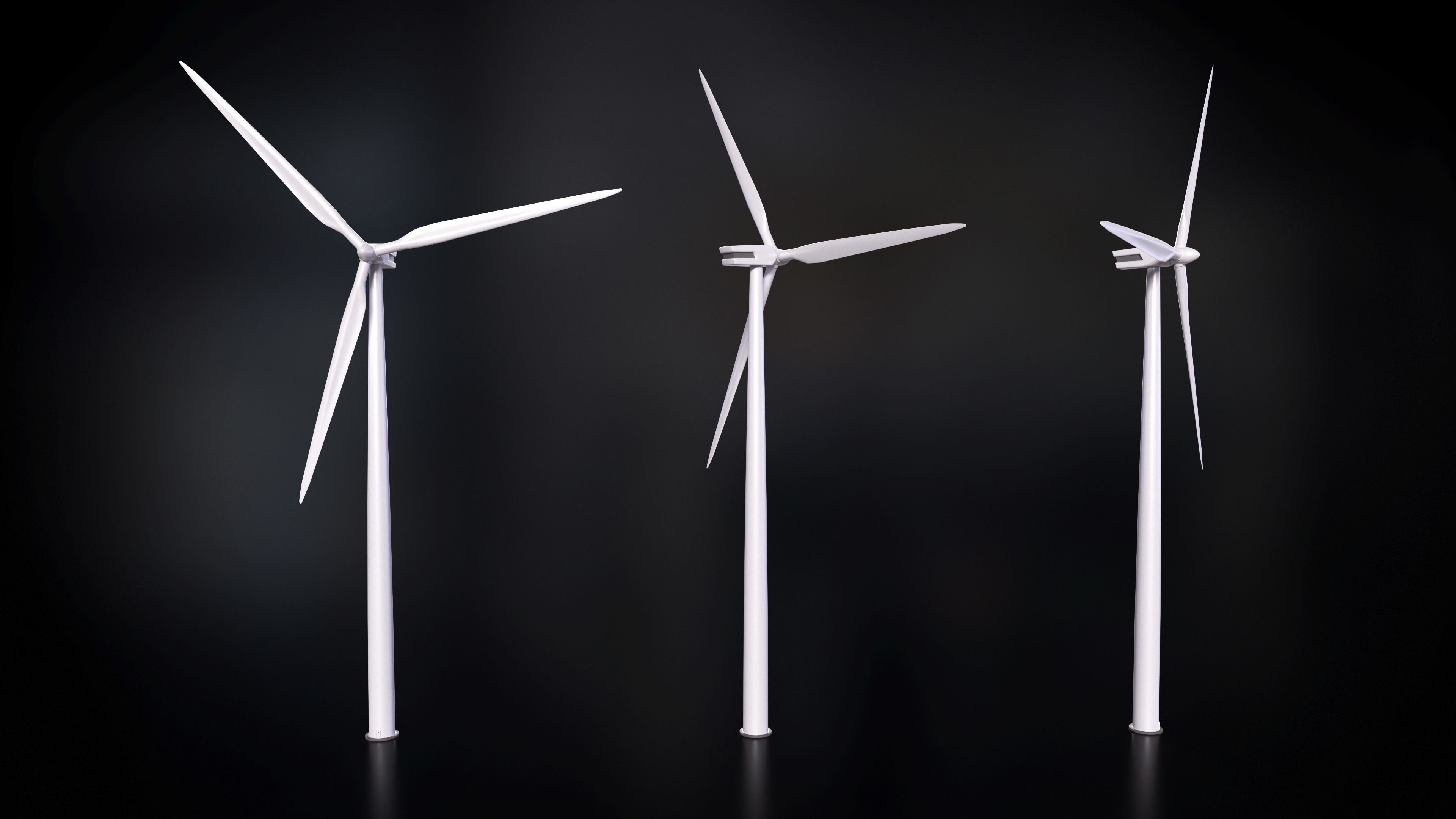 Wind Turbine Low-poly 3D model_6