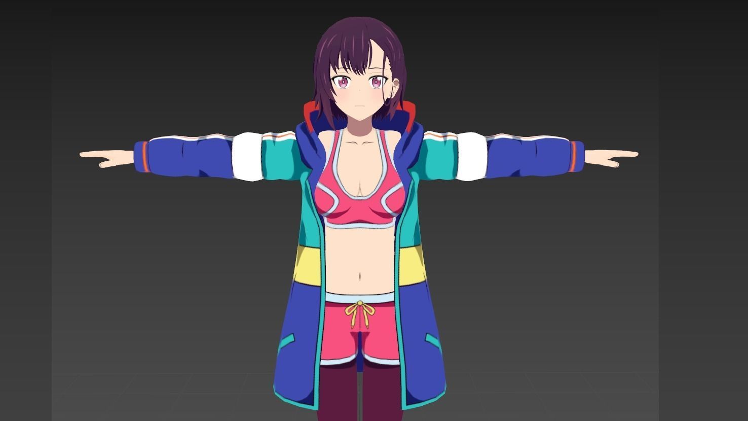 Shizuka Mikazuki Zombie 100 VRChat Avatar 3D model_6