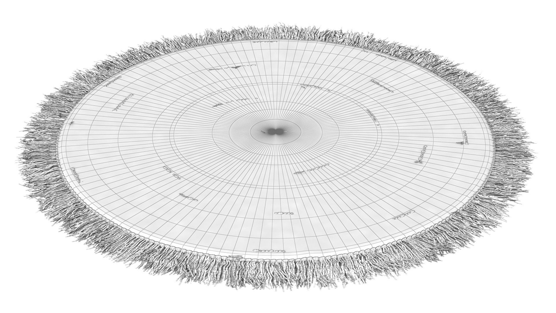 Hand Woven Rafia Jute Braided Rug Round Natural 3D model | CGTrader