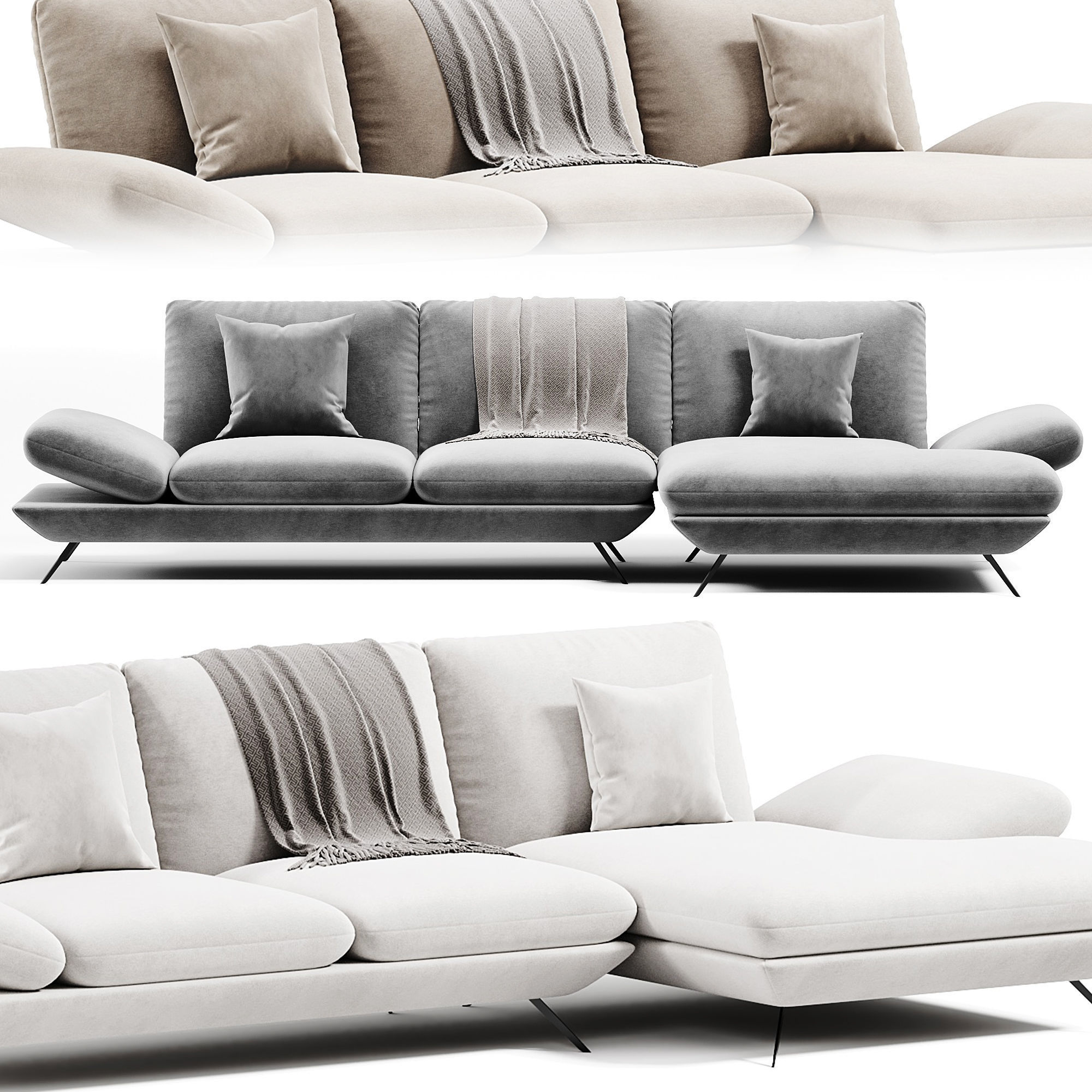 Green Sofa By Chateau dAx 3D model_1