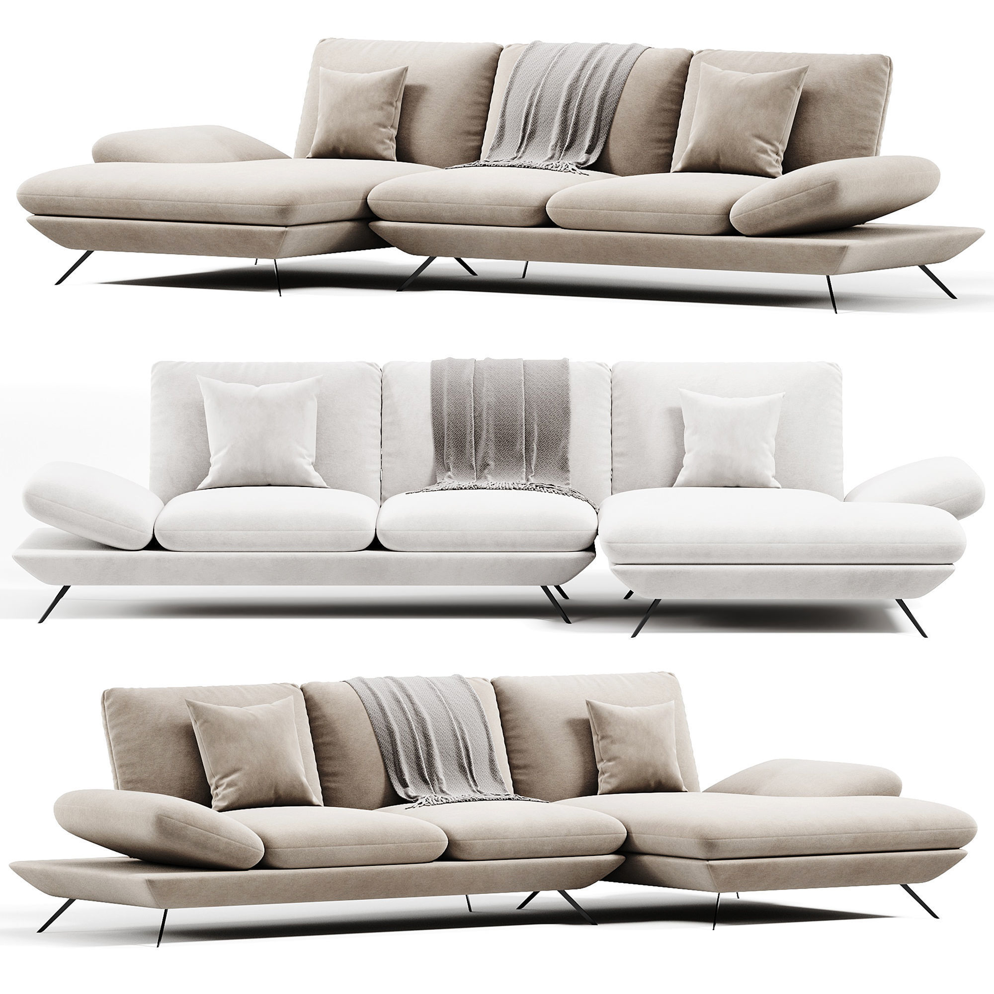 Green Sofa By Chateau dAx 3D model_2