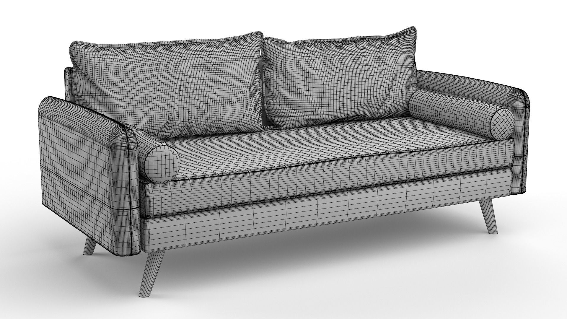 2 Seat Sofa 3D model_8