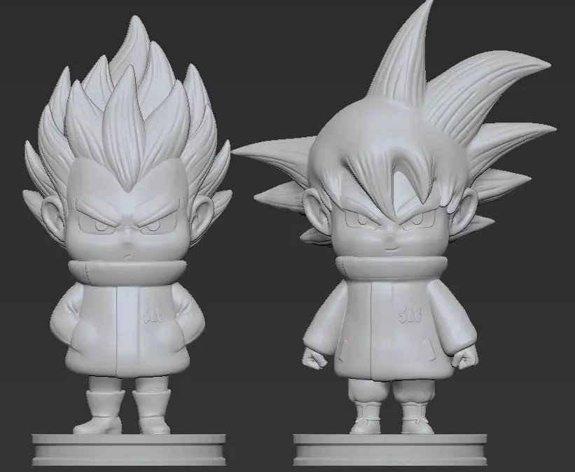 Goku and Vegeta Chibi - dragon ball super 3D print model_0