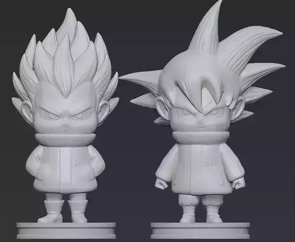 Goku and Vegeta Chibi - dragon ball super 3D print model