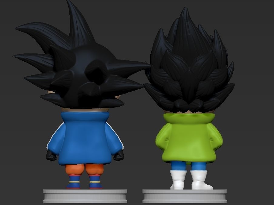 Goku and Vegeta Chibi - dragon ball super 3D print model_1